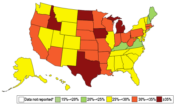 Hispanic Adults by State 2011 2013