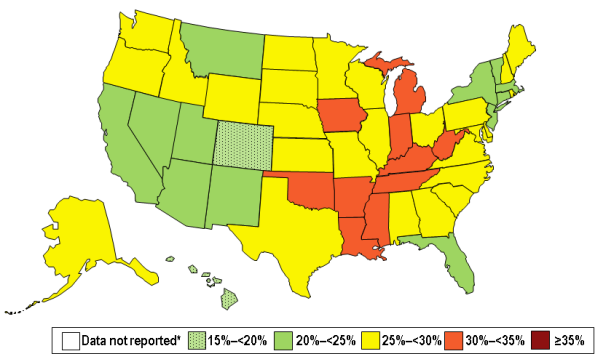 Non Hispanic White Adults by State 2011 2013