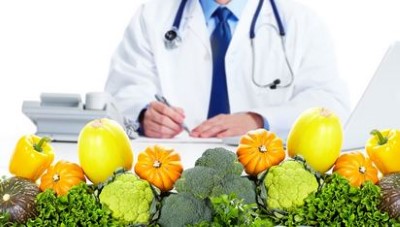 Doctor with prescription pad  veggies Custom