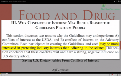 Dietary Guidelines: Advisory Committee Conflicts of Interest